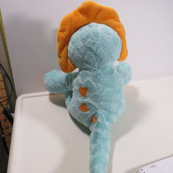 hug fun teal triceratops dinosaur plush with big sparkly eyes 11" tall - Picture 6 of 13